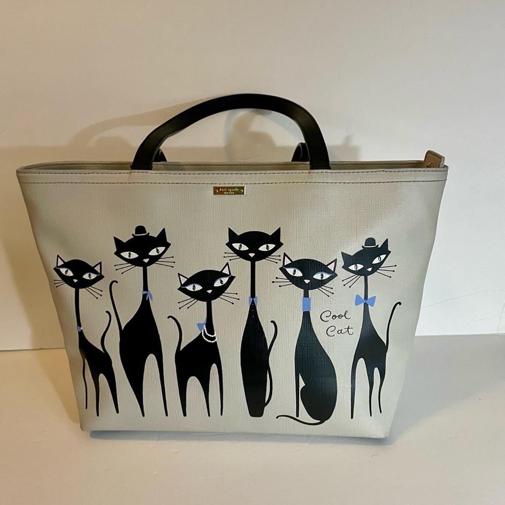 Kate Spade Jazz Things Up Cool Cats Tote (Storybook Lining)